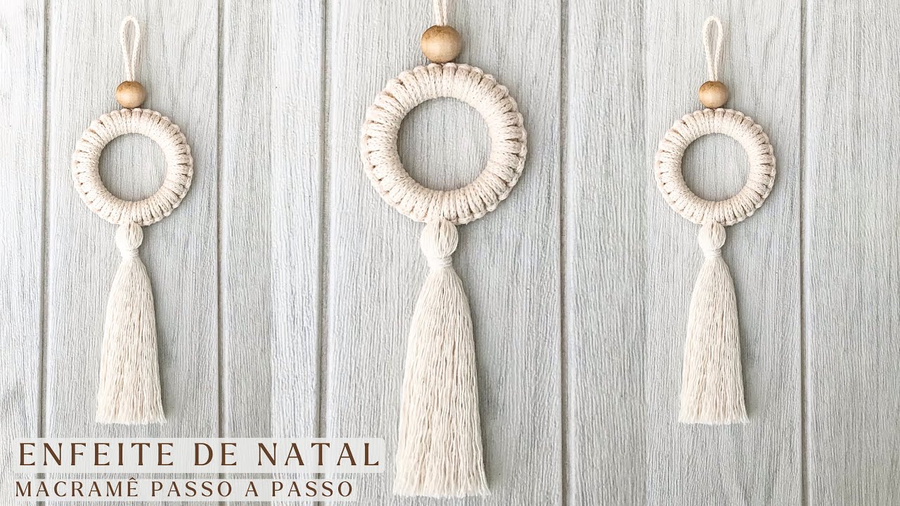 PINGENTE DE NATAL EM MACRAMÊ PASSO A PASSO | DIY MACRAME CHRISTMAS #macramepassoapasso #diymacrame