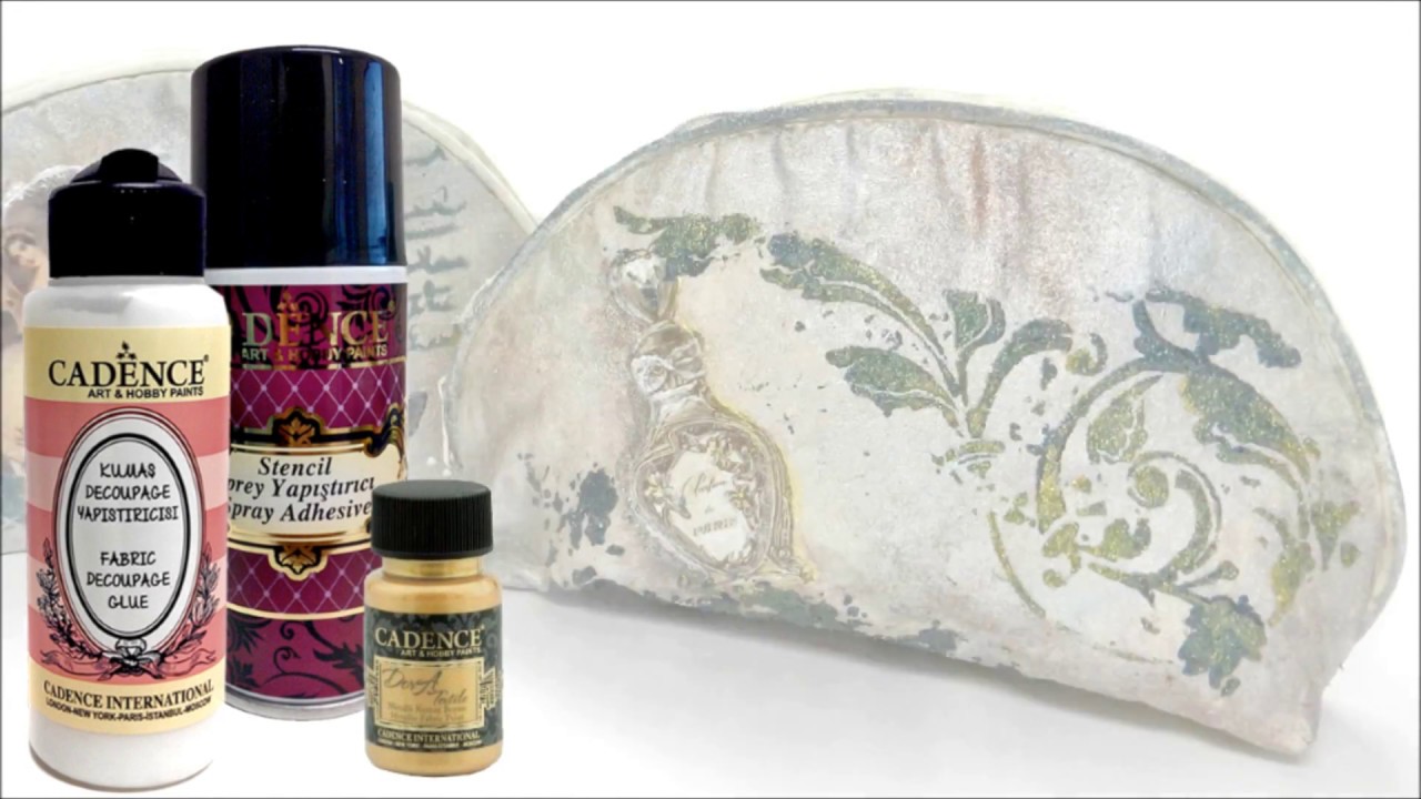 D.I.Y. neceser con pintura y decoupage textil CADENCE