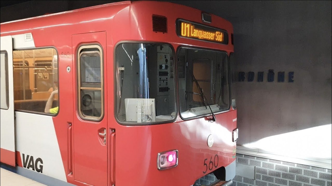 U-Bahn Nürnberg DT1 Wagen 560 , von FÜRTH HARDHÖHE bis LANGWASSER SÜD_4K
