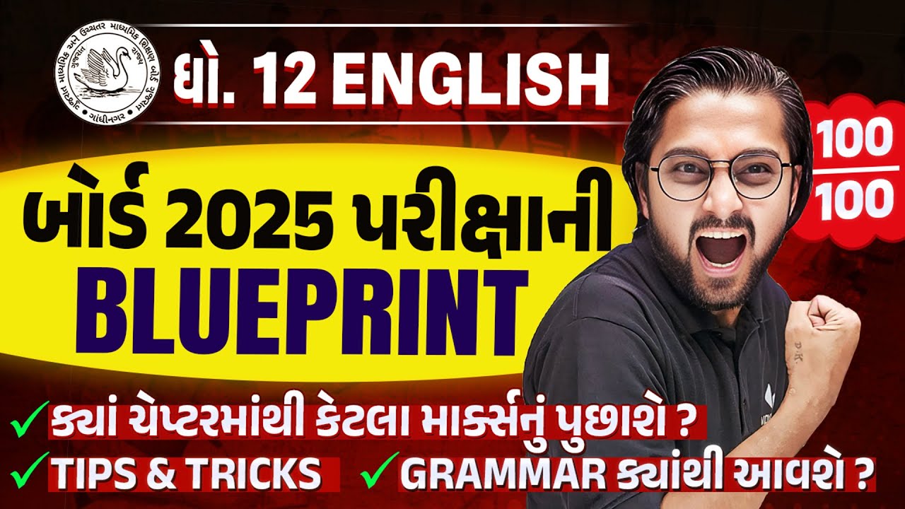 Board Exam Blueprint 2025 Std 12 English| Blueprint With Sample Paper & Most IMP Questions