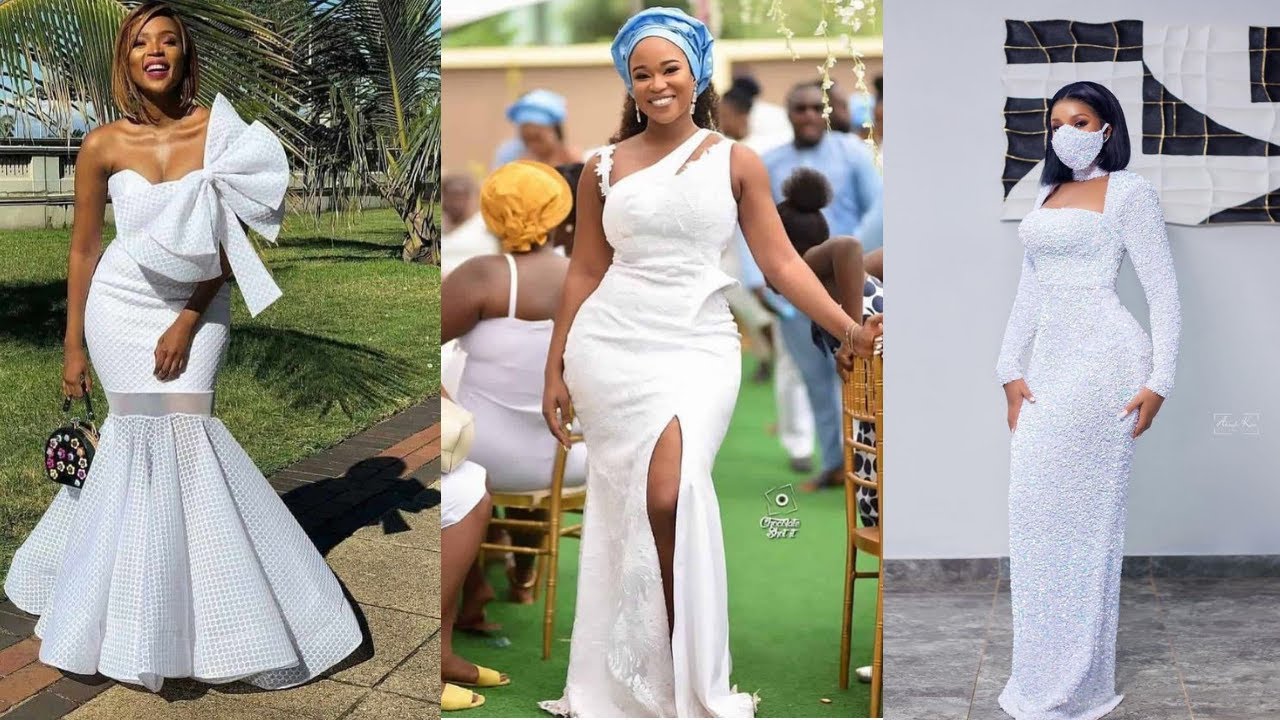 AFRICAN FASHION: WHITE LACE GOWN STYLES FOR PRETTY AFRICAN QUEENS