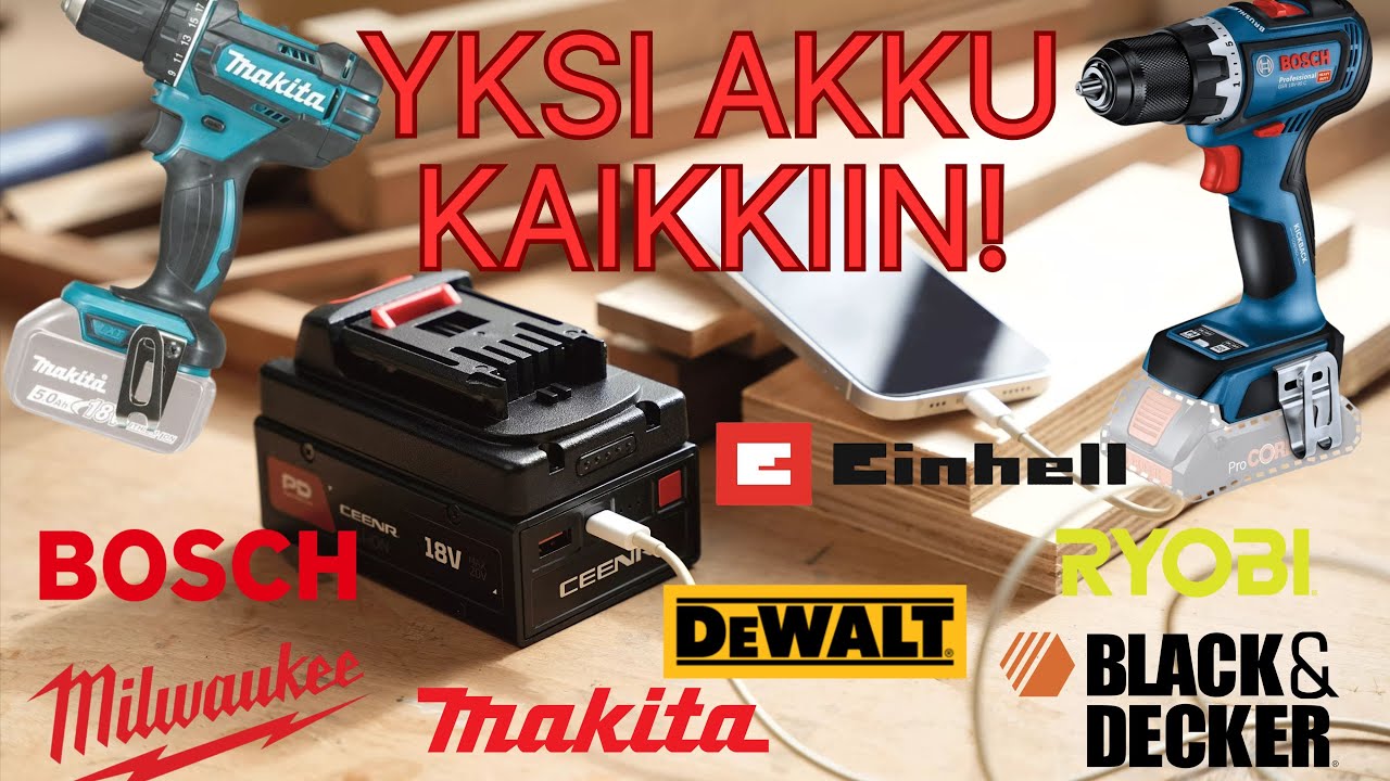 Tarvikeakku kaikkiin akkutyökaluihin CEENR