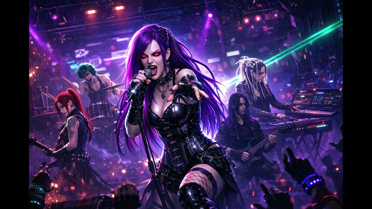 Monica & The Wolves - I feel the Lightning - Cybergoth (Suno V5)