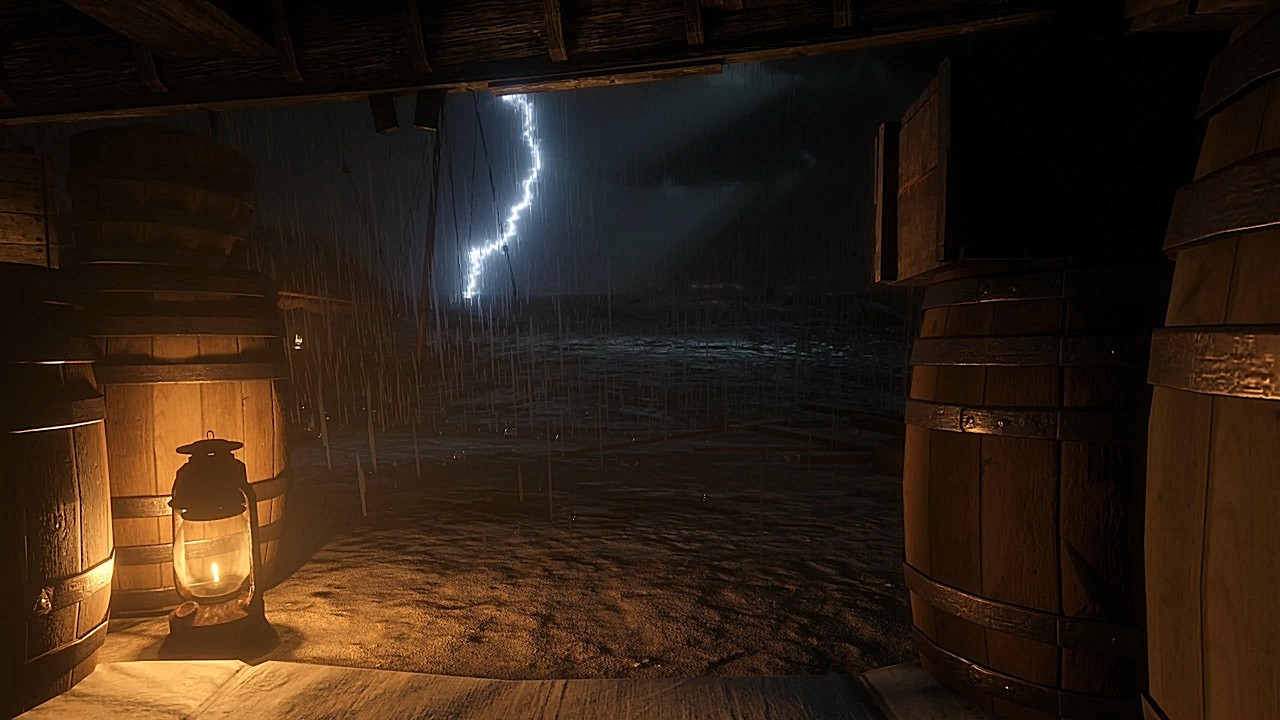 Shelter From A Thunderstorm By A Shipwreck On The Beach | RDR2 ASMR