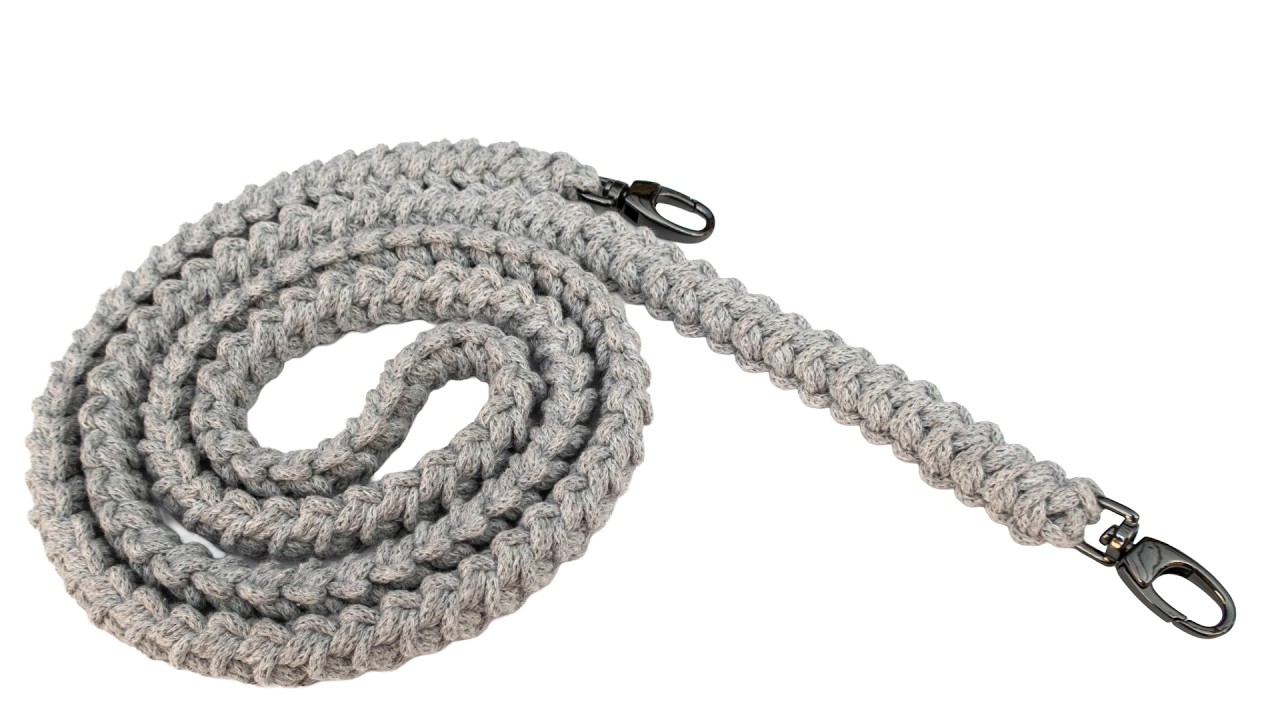 Easy Crochet Tutorial, Romanian Cord Strap, 3mm Braided Cotton Cord, Right Hand