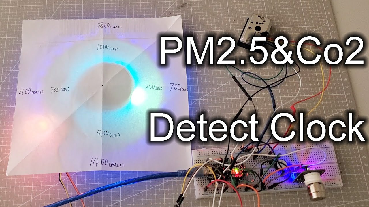 How to Make MP2.5 & Co2 Detect Wall Clock for Indoor using Arduino, MG811, GP2Y1014AU Sensor