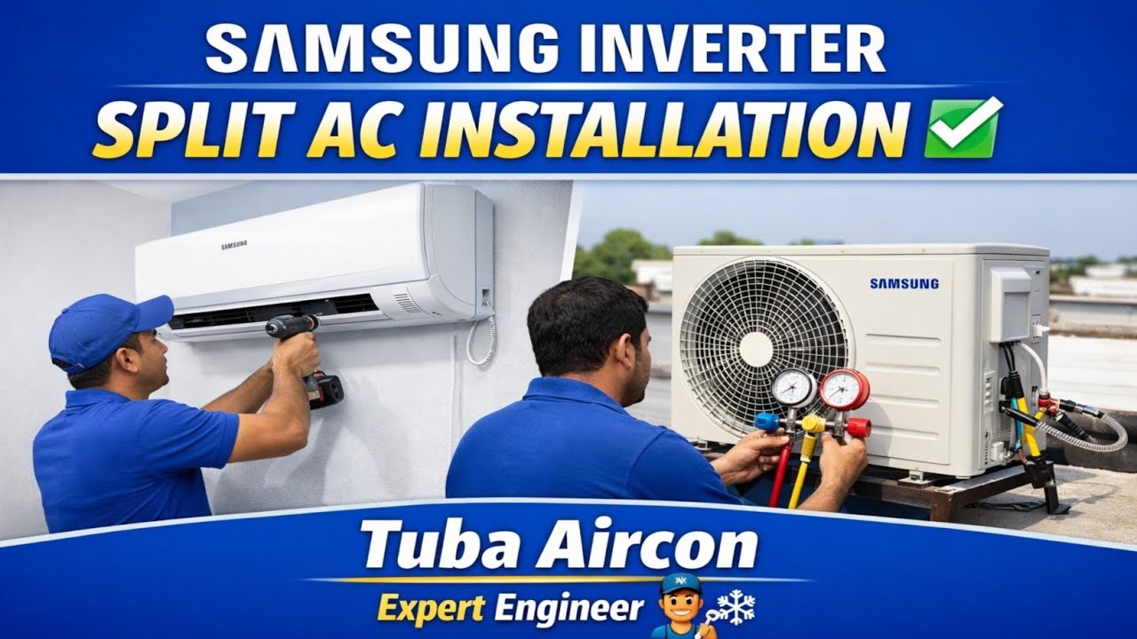 Samsung Inverter Split AC Installation | Proper Setup, Vacuum & Gas Check ✅