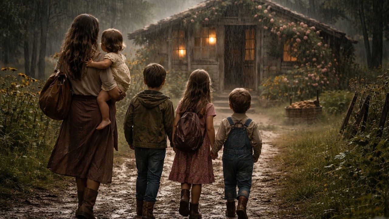 Viúva é Expulsa na Chuva  com seus filhos e Encontra um Segredo que Muda Sua Vida.