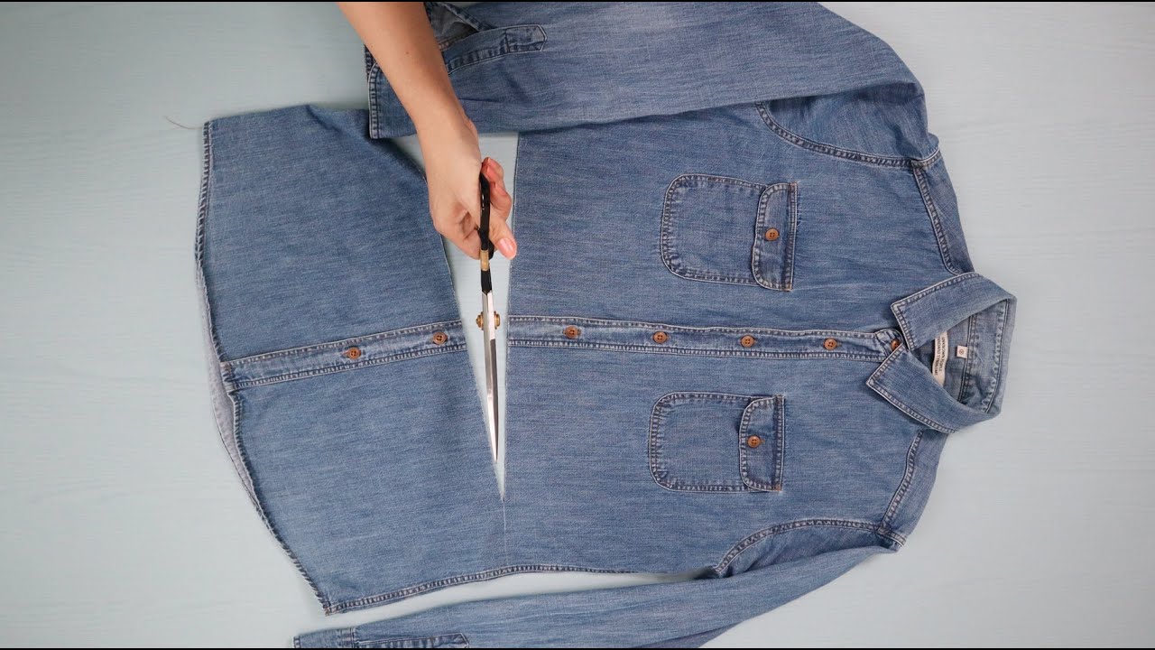 간단한 방법으로 청남방을 5가지 스타일로 리폼해볼게요/Reforming a denim shirt into five styles in a simple way/Thrift Flip