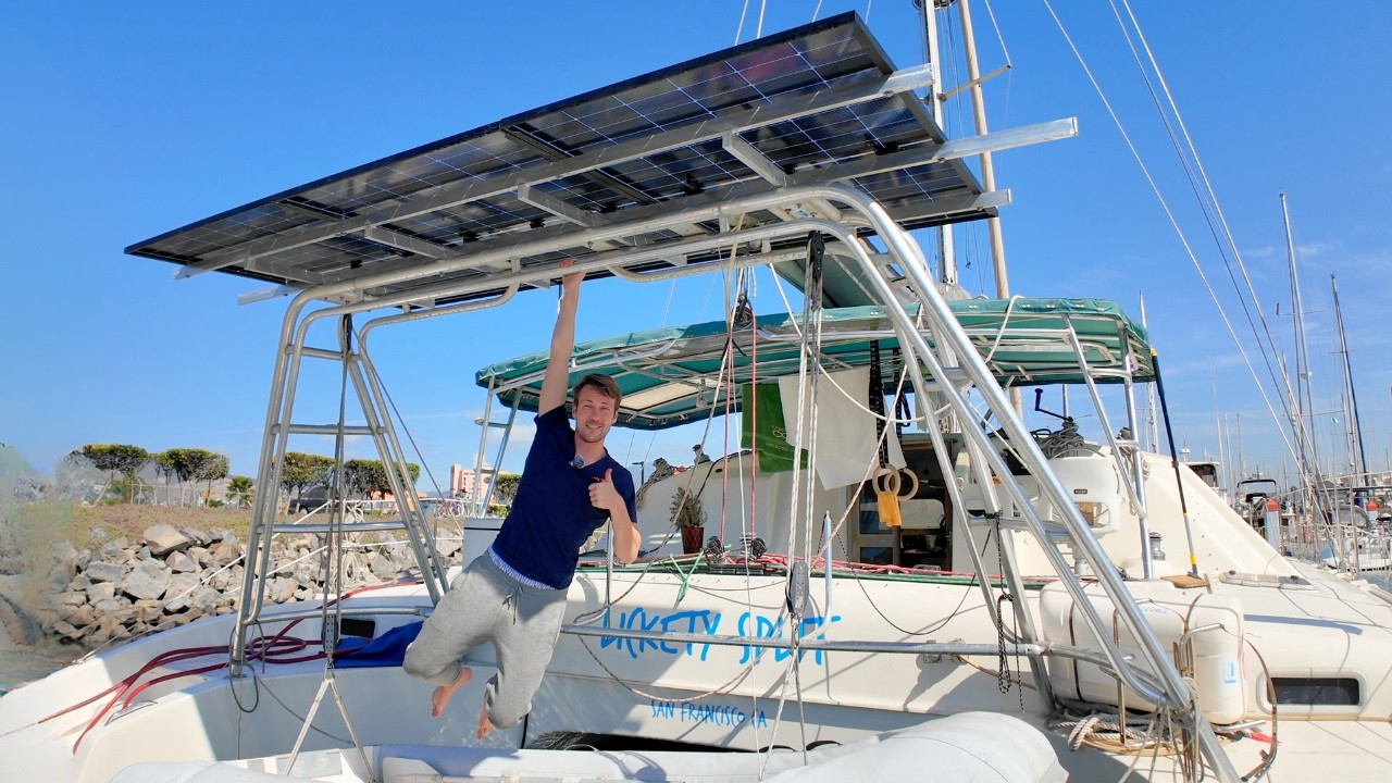 Catamaran Solar System Upgrade, 1290W Arch Design and Build | Ep. 11
