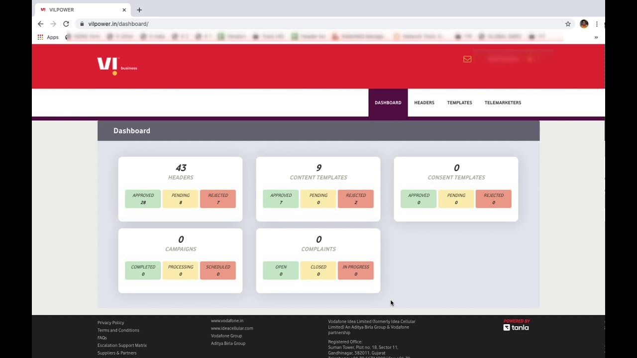 DLT Content Template Registration Process on VILPower | MSG91