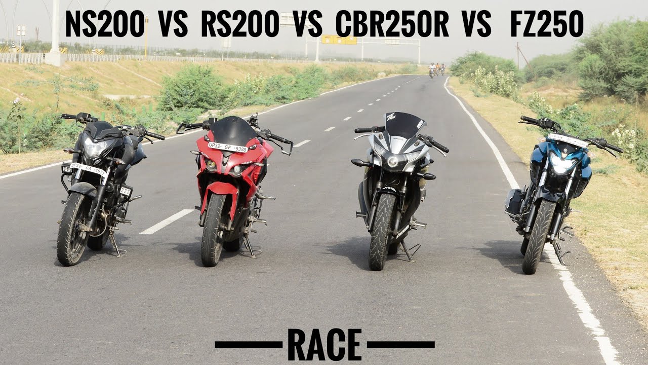 Pulsar RS200 VS Fz25 VS CBR250R VS Pulsar NS200 | LONG RACE