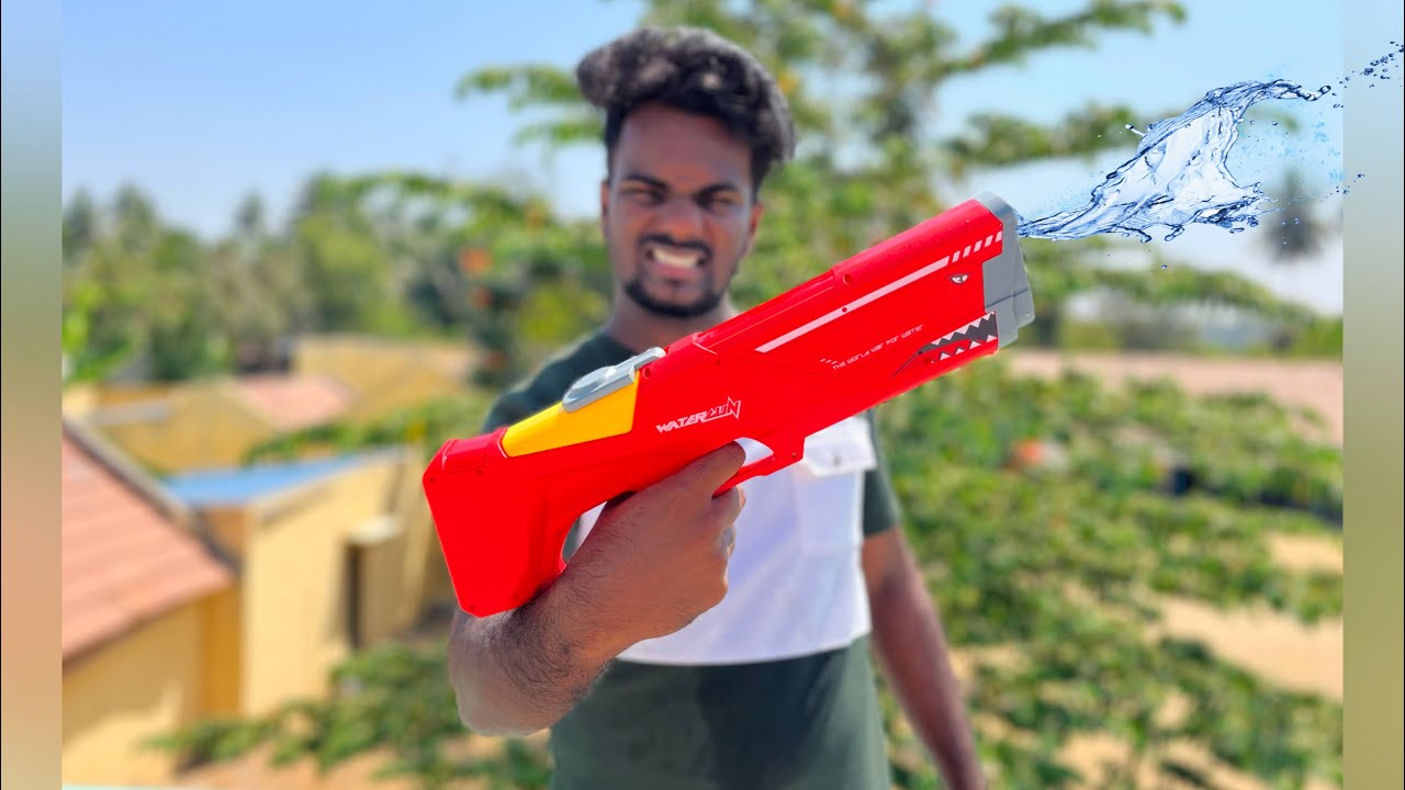I BOUGHT POWERFULL 💦 WATER (H20) MACHINE GUN 🔫✨ - #vlog #toys #gun #trending
