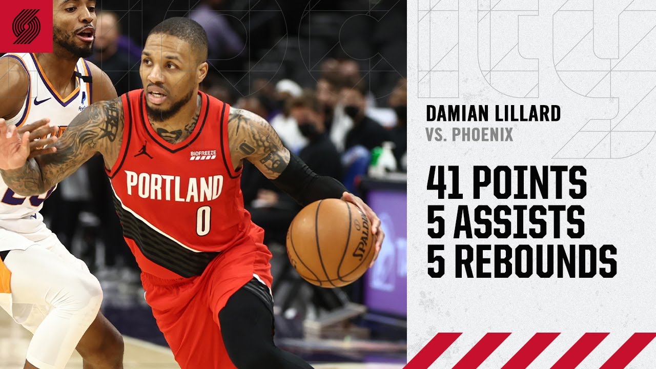 Damian Lillard (41 PTS, 5 AST) Highlights | Trail Blazers vs. Suns