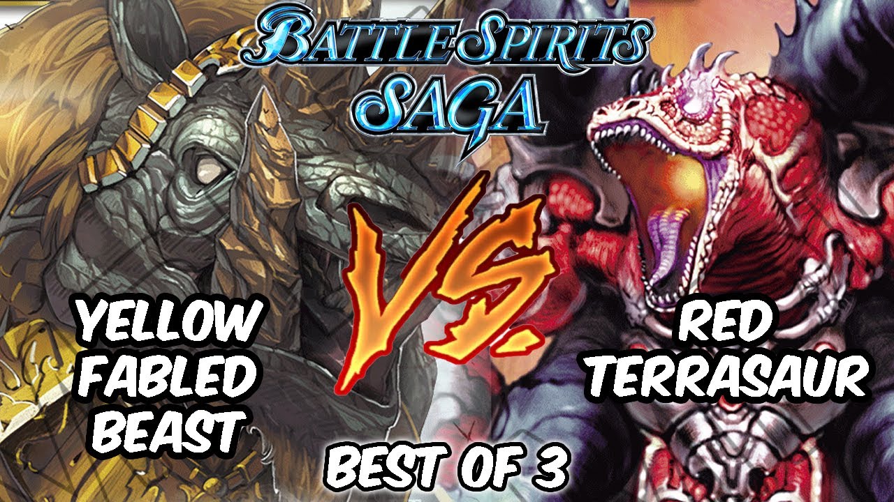Yellow Fabled Beast VS Red Terrasaur Battle Spirits Saga Gameplay