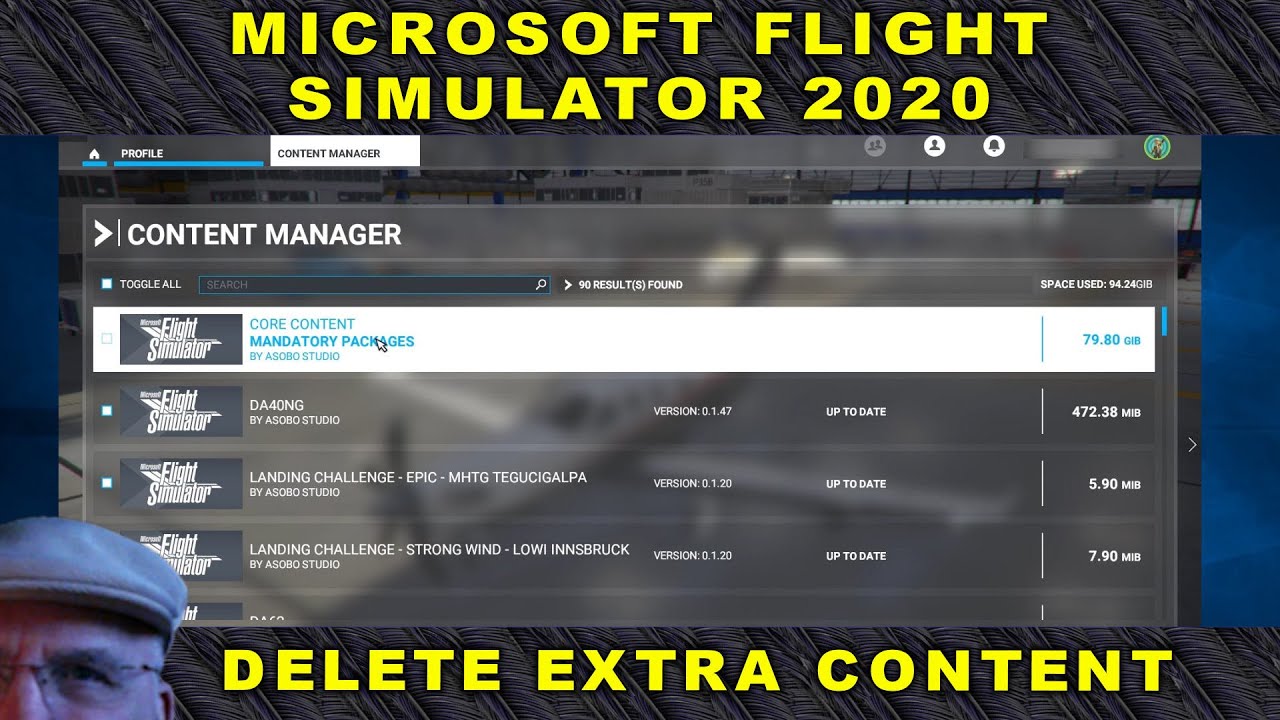 Microsoft Flight Simulator 2020 Uses Too Much Disk Space? Delete Extra Content.