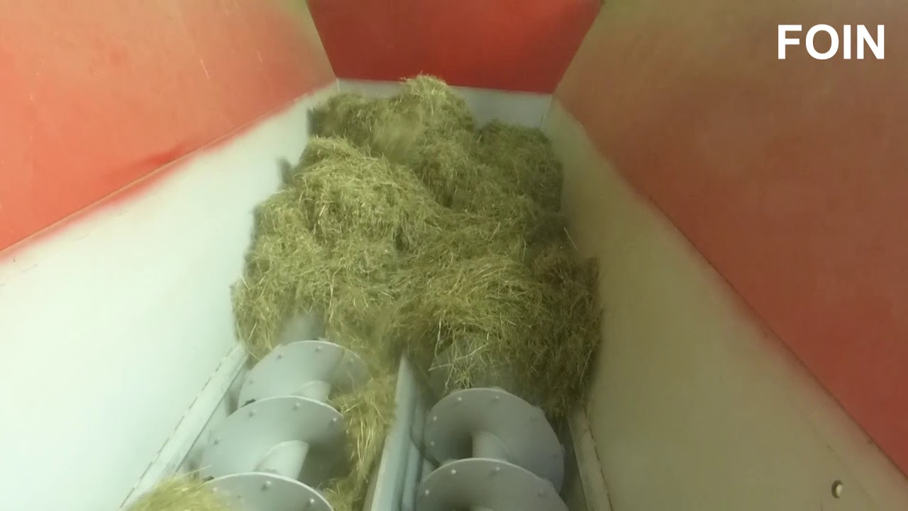 Hay in mixer