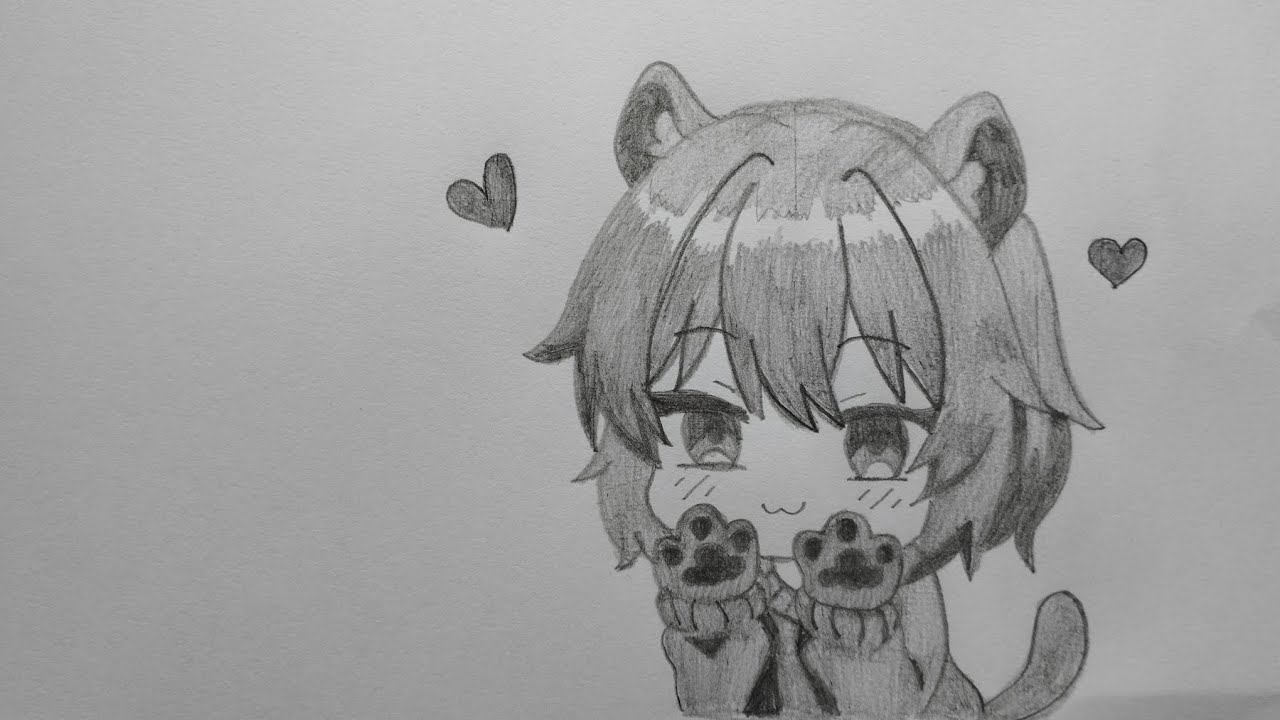Cute girl capybara drawing | adorable chibi pencil art