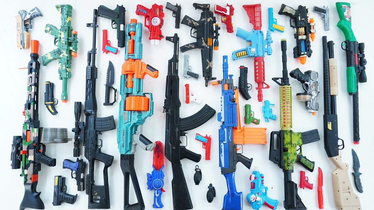Tembak Plastik Nerfgun Seperti * Watergun, Soft Bullet, Sniper, Ak47, M16, Machine Gun, Nerf Blaster