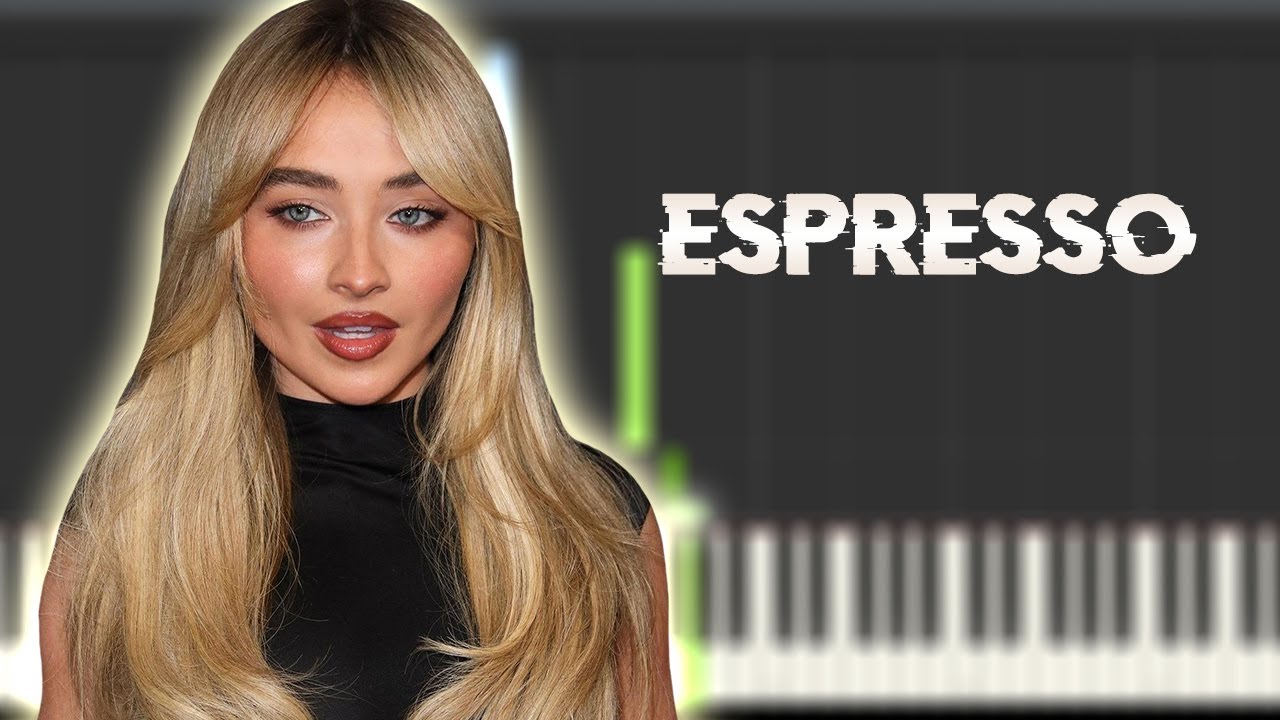 Sabrina Carpenter - Espresso | Instrumental Piano Tutorial / Partitura / Karaoke / MIDI