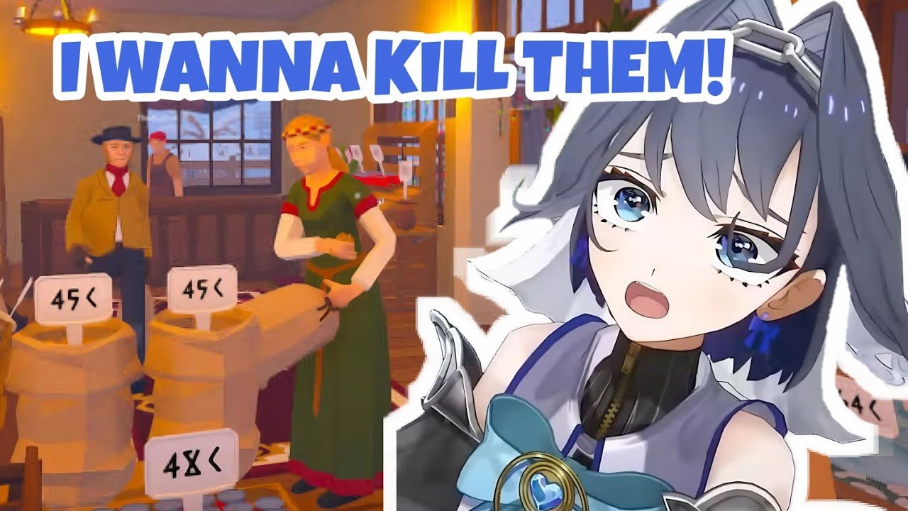 How Patient This Girl Deals with Medieval Customers | Hololive EN in Old Market Simulator