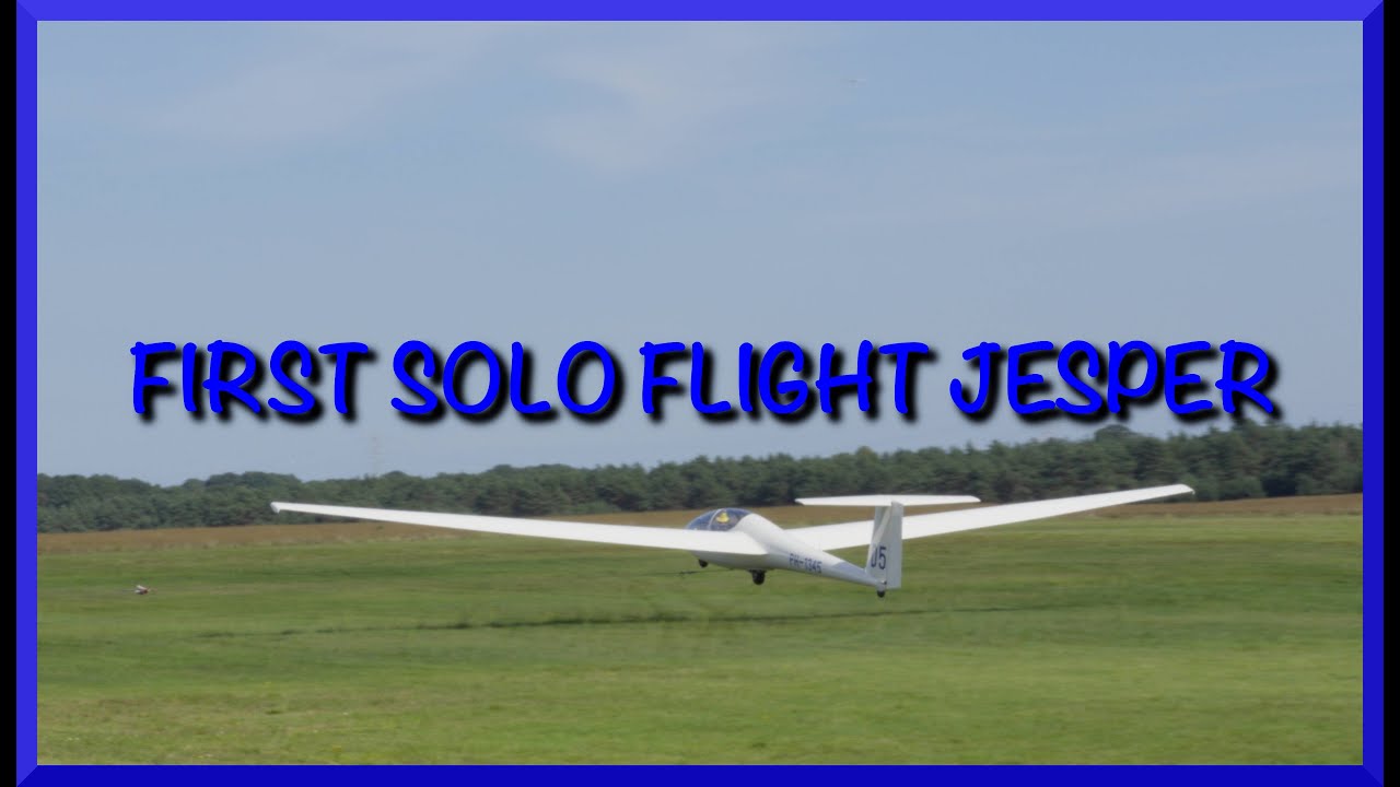 Jesper first solo flight in  glider