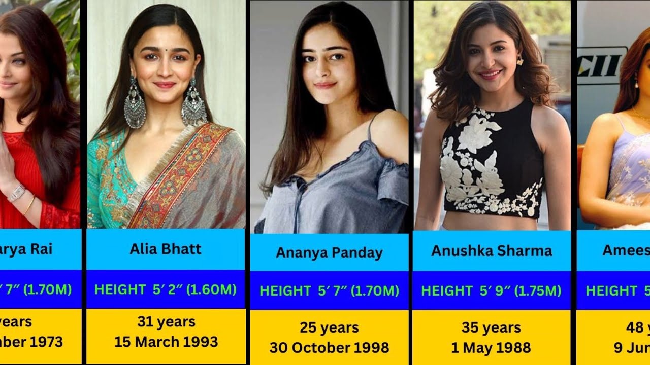 All Famous Bollywood Actress  Real Age and Height List ||