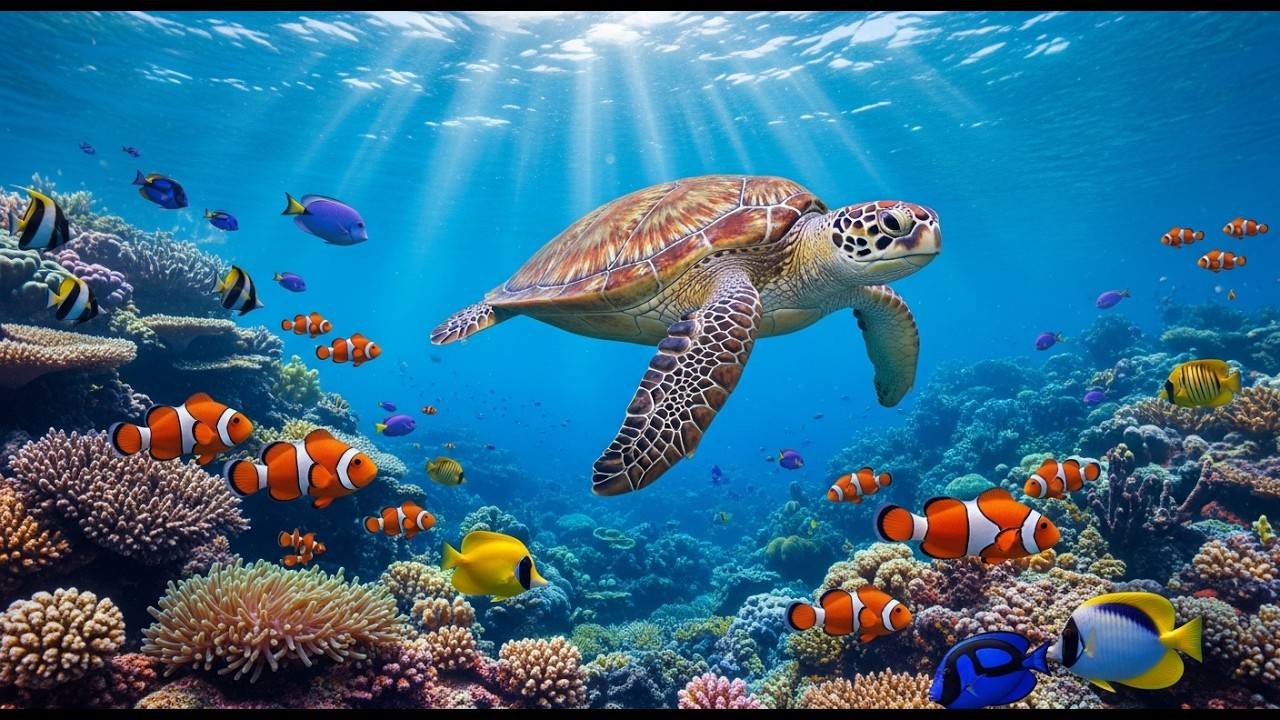 Relaxing Aquarium World in 4K | Calm Coral Reef & Beautiful Marine Life #Nature #Relax #4K