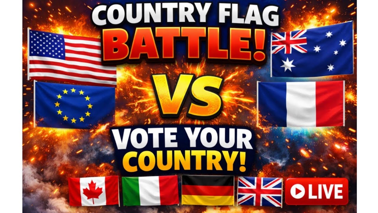 World Flag Battle LIVE 🌍 | USA vs Europe vs Australia | Vote Your Country