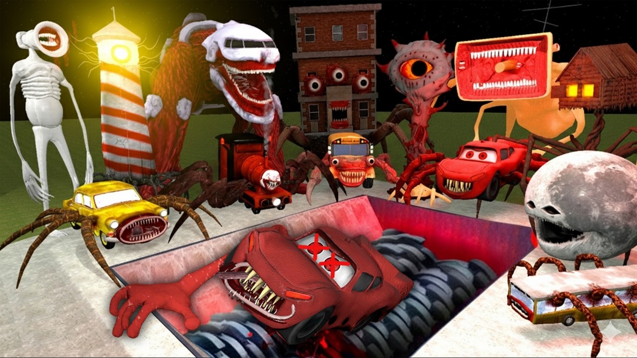 All Trevor Henderson Characters vs Giant Shredder! What Happens? (GMod)