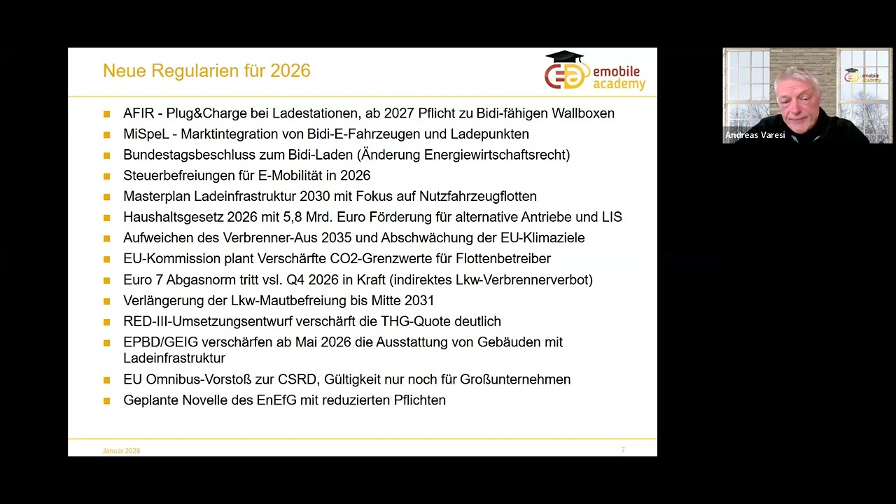 Info-Webinar: Zukunftstrends und Regularien für die E-Mobilitätsberatung in 2026 vom 08.01.2026
