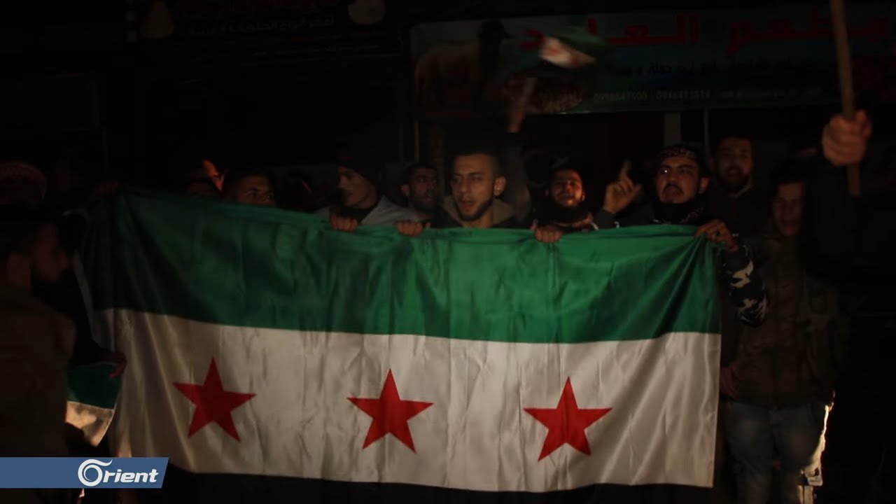 مظاهرة في مدينة عفرين شمال حلب  نصرة لمدينة الأتارب - سوريا