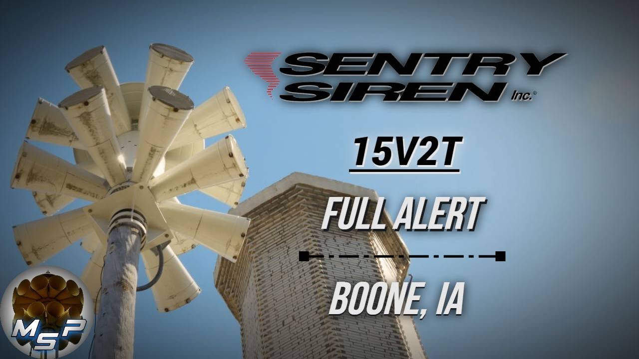 Sentry 15V2T Tornado Siren Test | Full Alert | Boone, IA