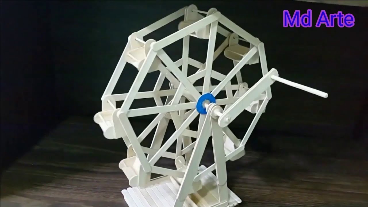 como fazer uma roda gigante com palitos de picolé - diy