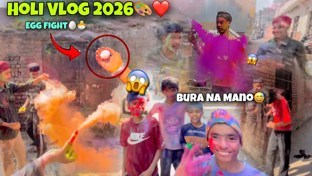 HOLI VLOG 2026😱 PAKKA RANG🎨 *Punjab Di Holi*😍 PICHKARI , EGG FIGHT , COLOR BOMB🧨 || GAGAN RAMGARHIA