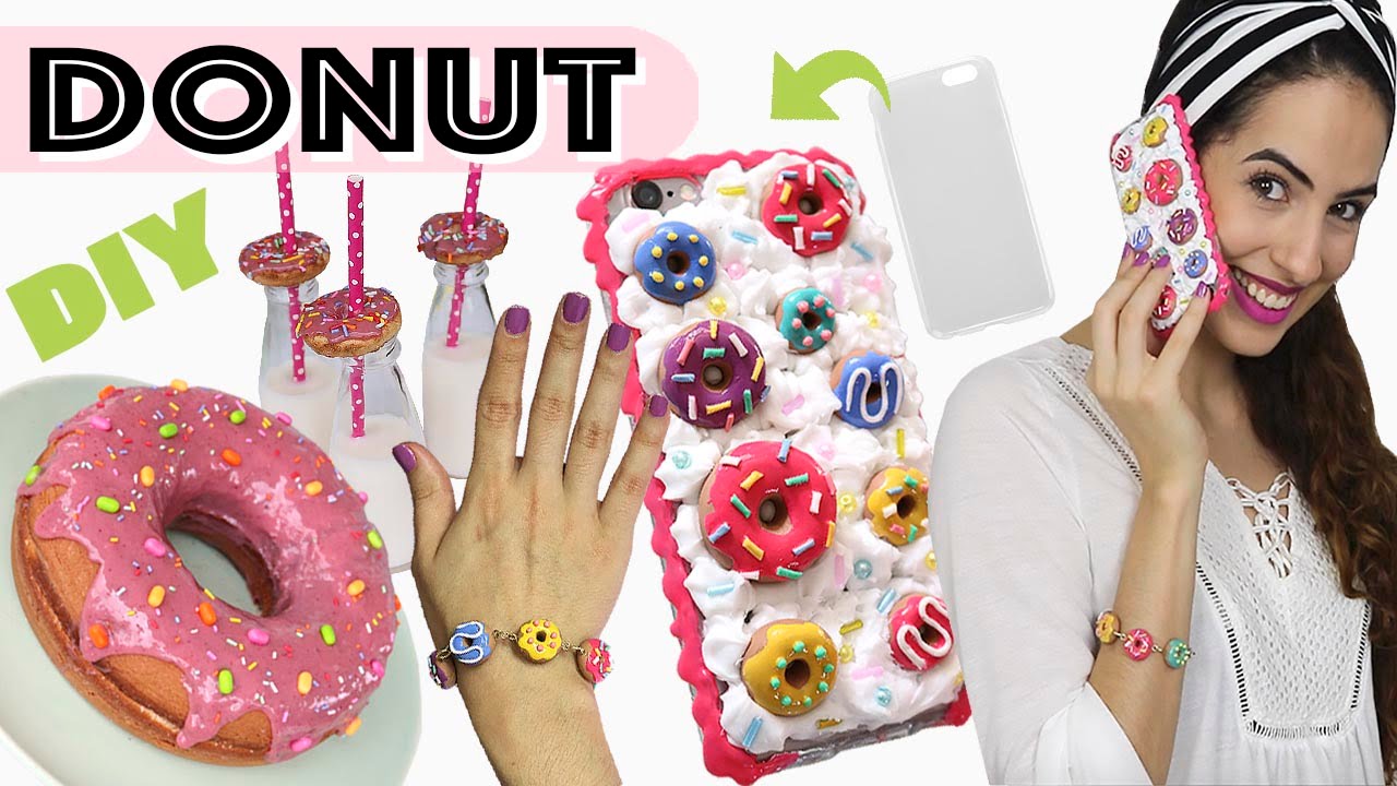 DIYs DONUT: CAPINHA de CELULAR, PULSEIRA, DONUT GIGANTE e + | Paula Stephânia