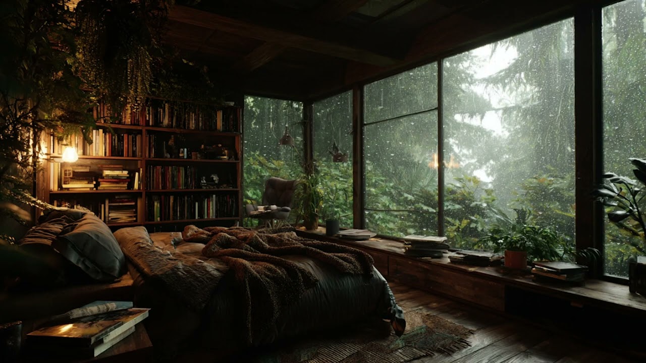 Thunder Rain with Annie in a High-Rise Glass Apartment City Storm Ambience, Luxury Calm, Sleep