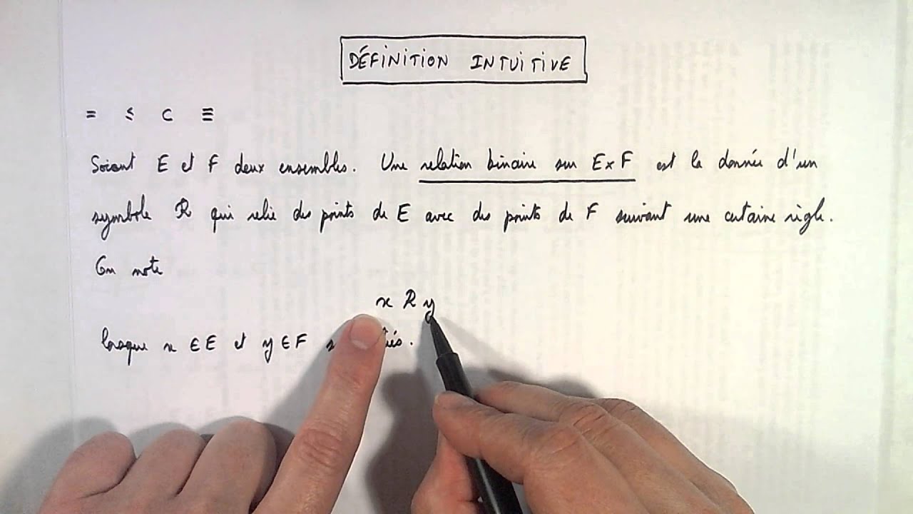Relations binaires : définition et propriétés.