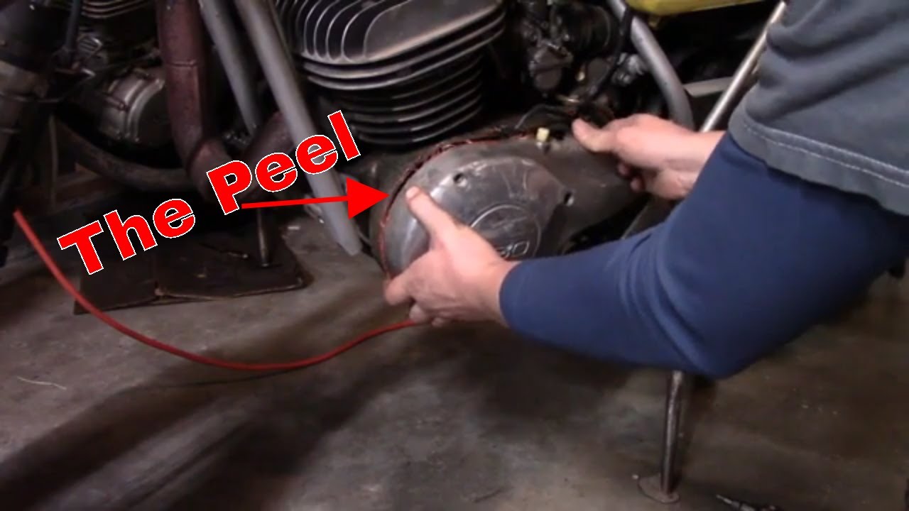 Left Side Engine Cover Removal and Cleanup | 1974 Yamaha TY250A