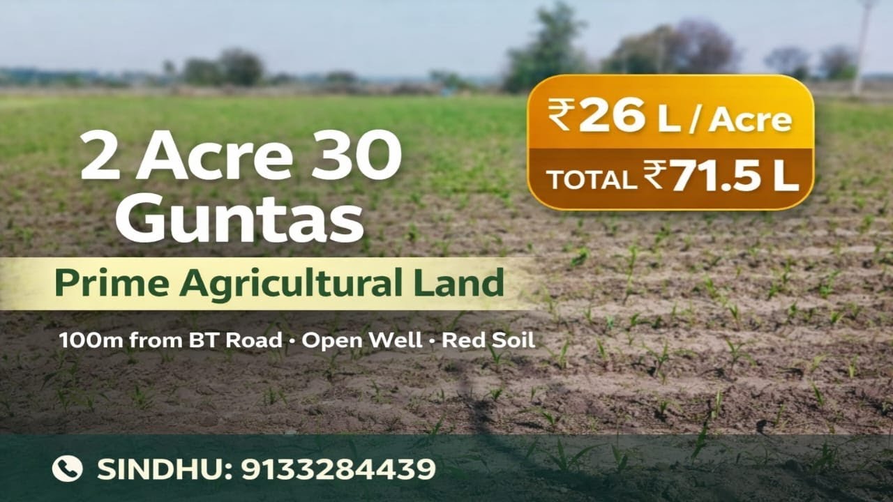 Sindhu:9133284439||26 lakh per Acre||Water facility||Agriculture land sale||2.30 Acres #farming #yt