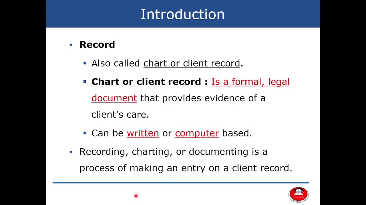 Fundamentals of Nursing - Lecture 6: Documenting and Reporting