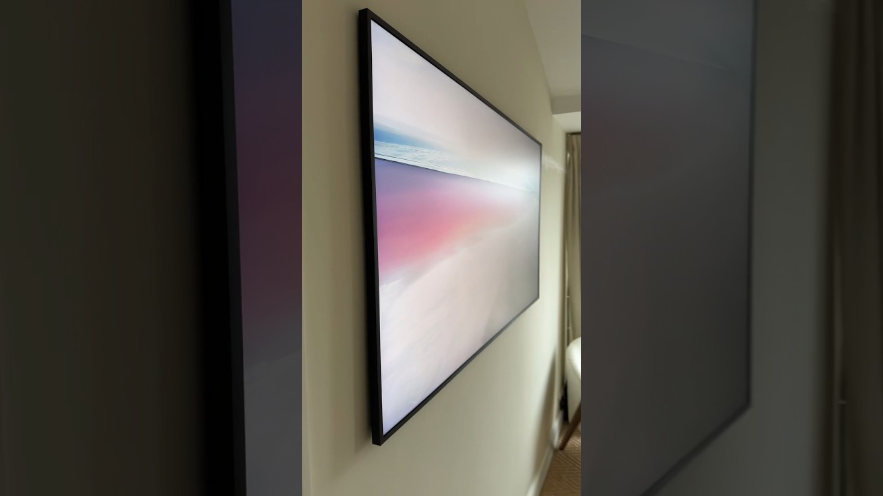 Samsung&rsquo;s 65 INCH FRAME 🖼️ Art TV wall mounted. #samsung #qled #qledtv #samsungtv