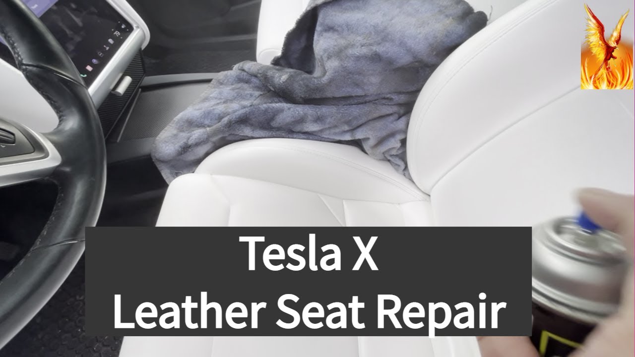 Tesla X LEATHER Seat Repair and SPRAY painting - How to freshen up a worn out seat