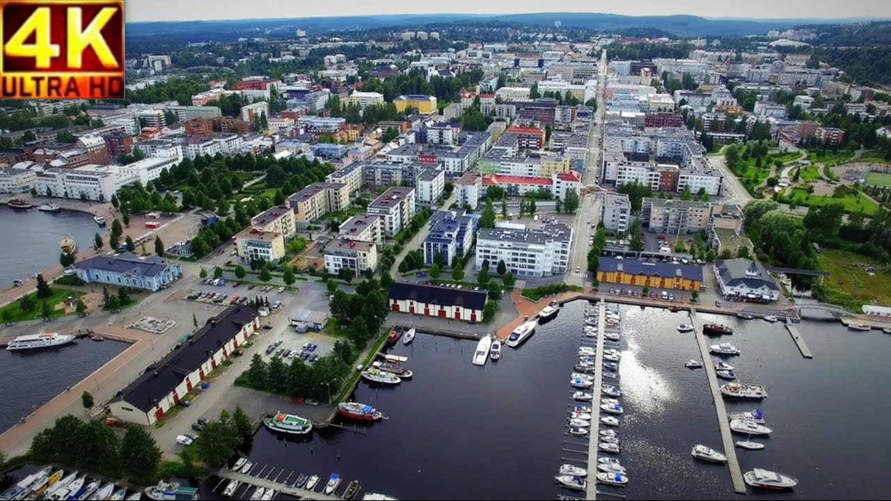 FINLAND above Kuopio  4K