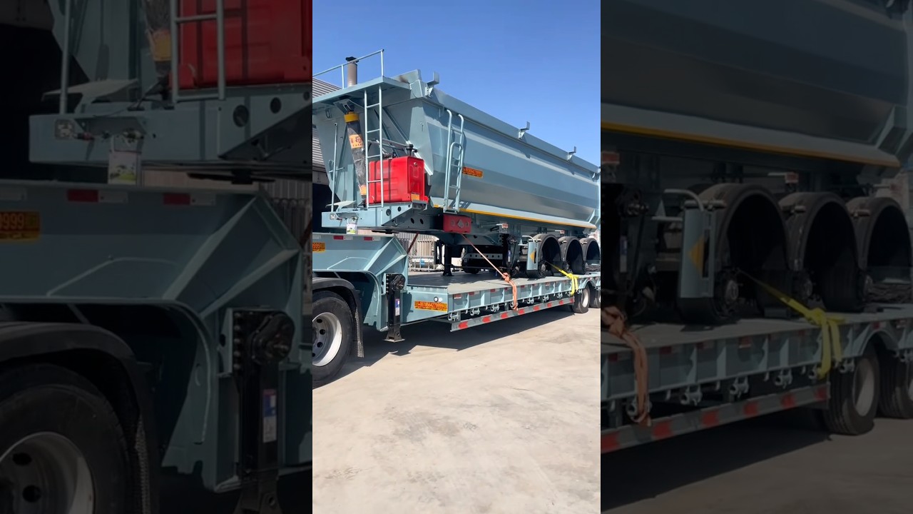 Tri-axle lowbed semi-trailer and tri-axle dump semi-trailer