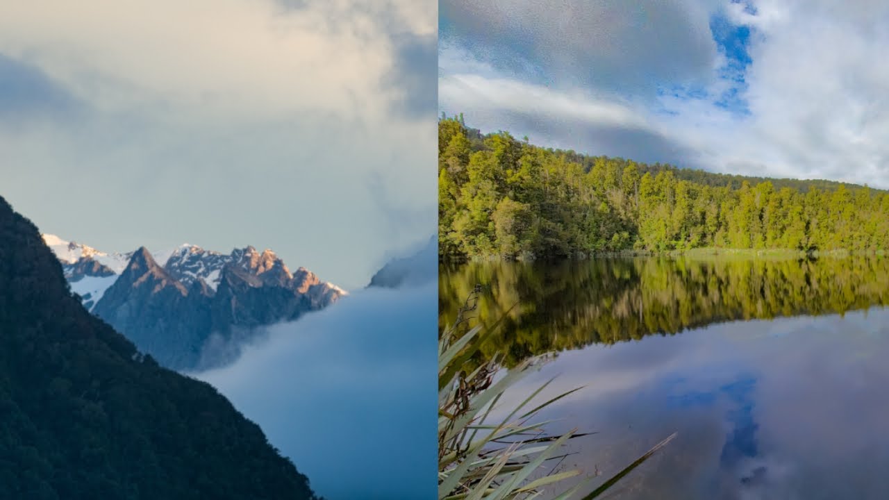 A shy glacier, tranquil lake and blue water [Fox Glacier, NewZealand, Aotearoa]