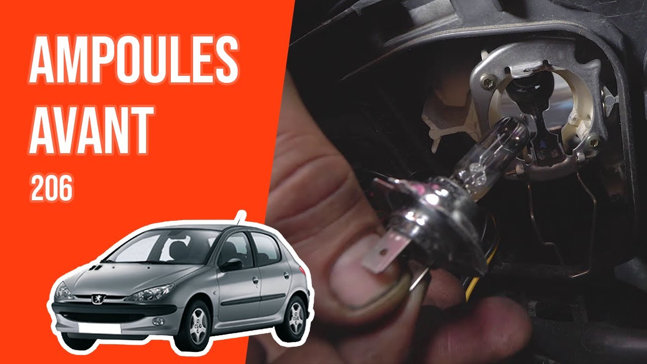 Changer les Ampoules d'éclairage avant PEUGEOT 206 💡