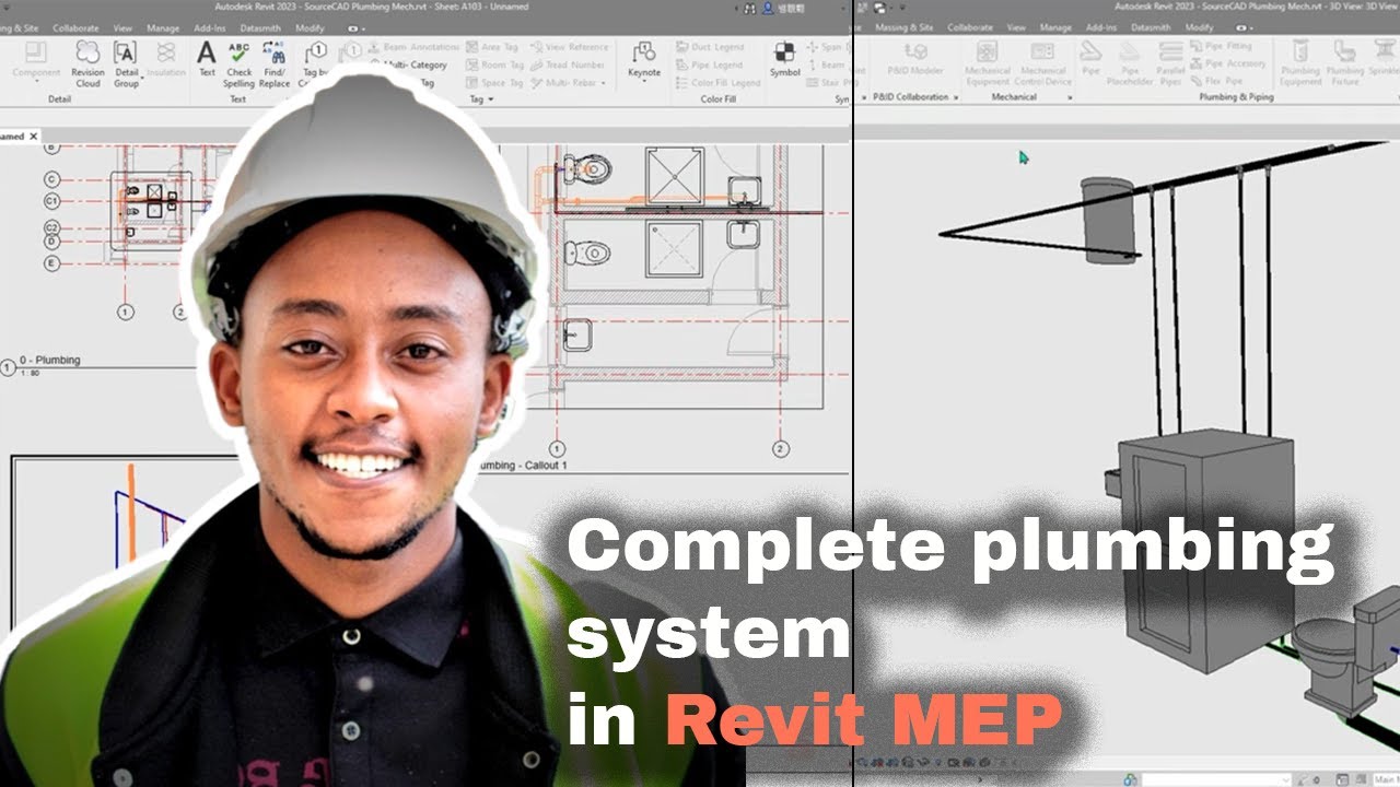 Designing complete plumbing system of a building in Revit MEP (Project)