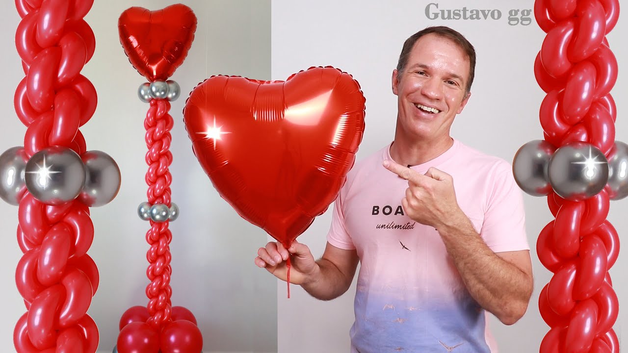 TRENZA DE GLOBOS - como hacer columnas de globos y decoracion con globos - GUSTAVO GG