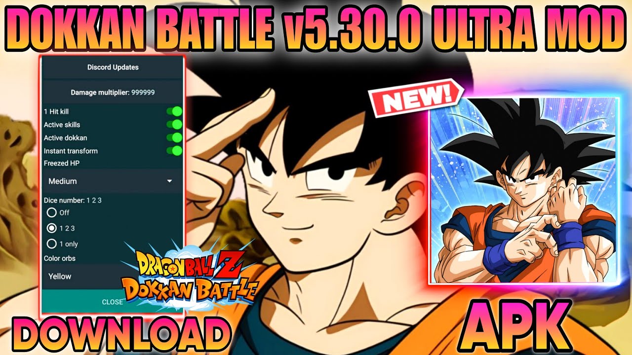 NEW! DBZ Dokkan Battle V5.30.0 MOD MENU APK / 12+ Mod Menu Features / Dragon Stones 💎